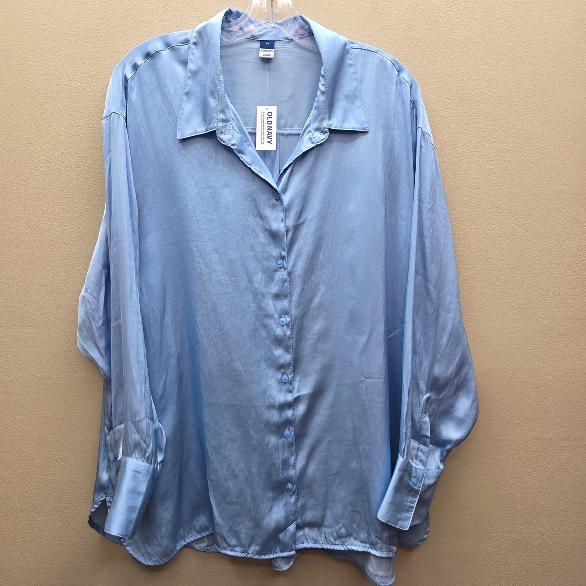 Old Navy NWT Women's Satin Boyfriend Button-Front Shirt Top Office
