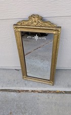 Antique Ornate Gold Gilt Wood Framed Wall Mirror — listing 6