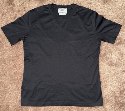 Prada Women's Black Cotton Short Sleeve Jersey T-Shirt Size Small NWOT Authentic
