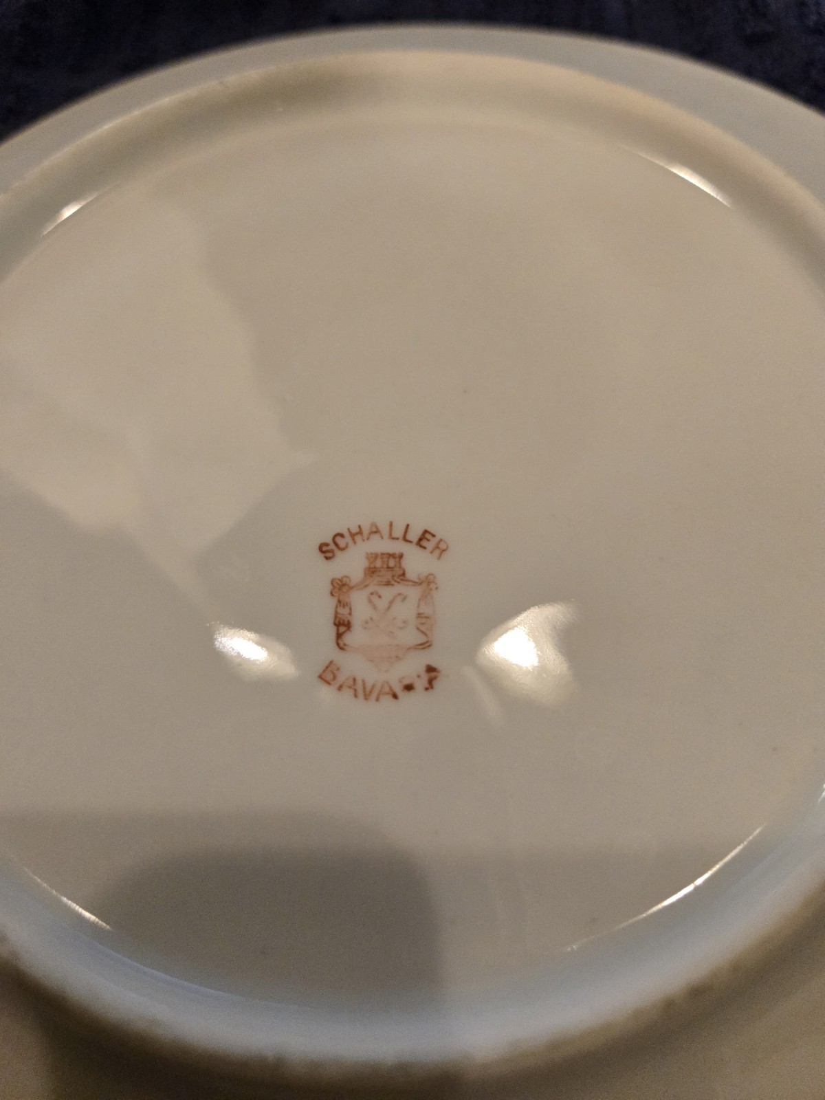 Vintage Iridescent Schaller Bavaria Tea Cup Saucer And Dessert Plate Set. 