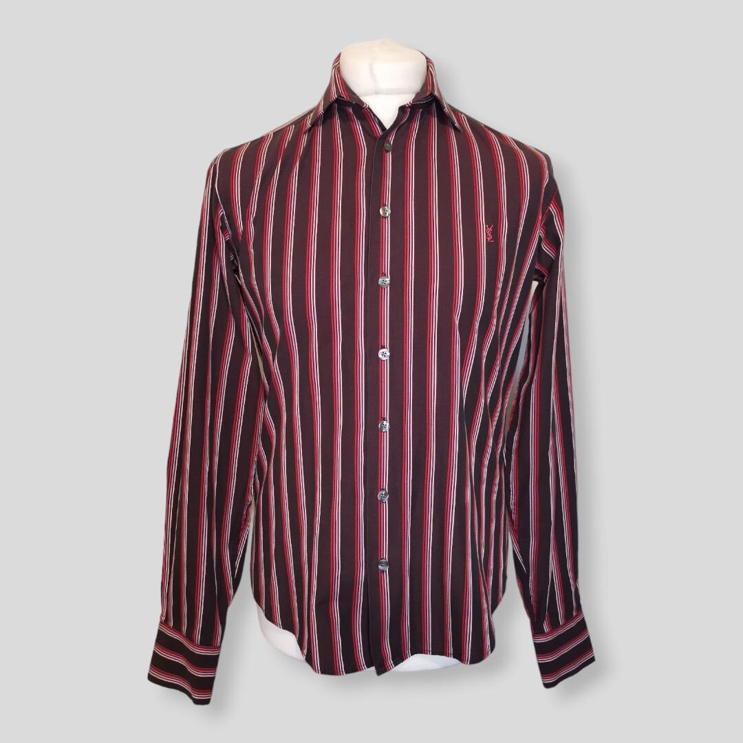 Camicia multicolore a maniche lunghe Yves Saint Laurent taglia M motivo a righe