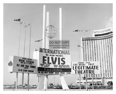 ELVIS PRESLEY LAS VEGAS MARQUEE SIGN INTERNATIONAL HOTEL LAS VEGAS 8X10 PHOTO