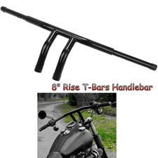 Black 8'' Rise T-Bars Handlebar Drag Bar Fat For Harley Dyan Chopper FLST FXST