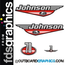 Johnson 70hp two stroke outboard engine decals/sticker kit