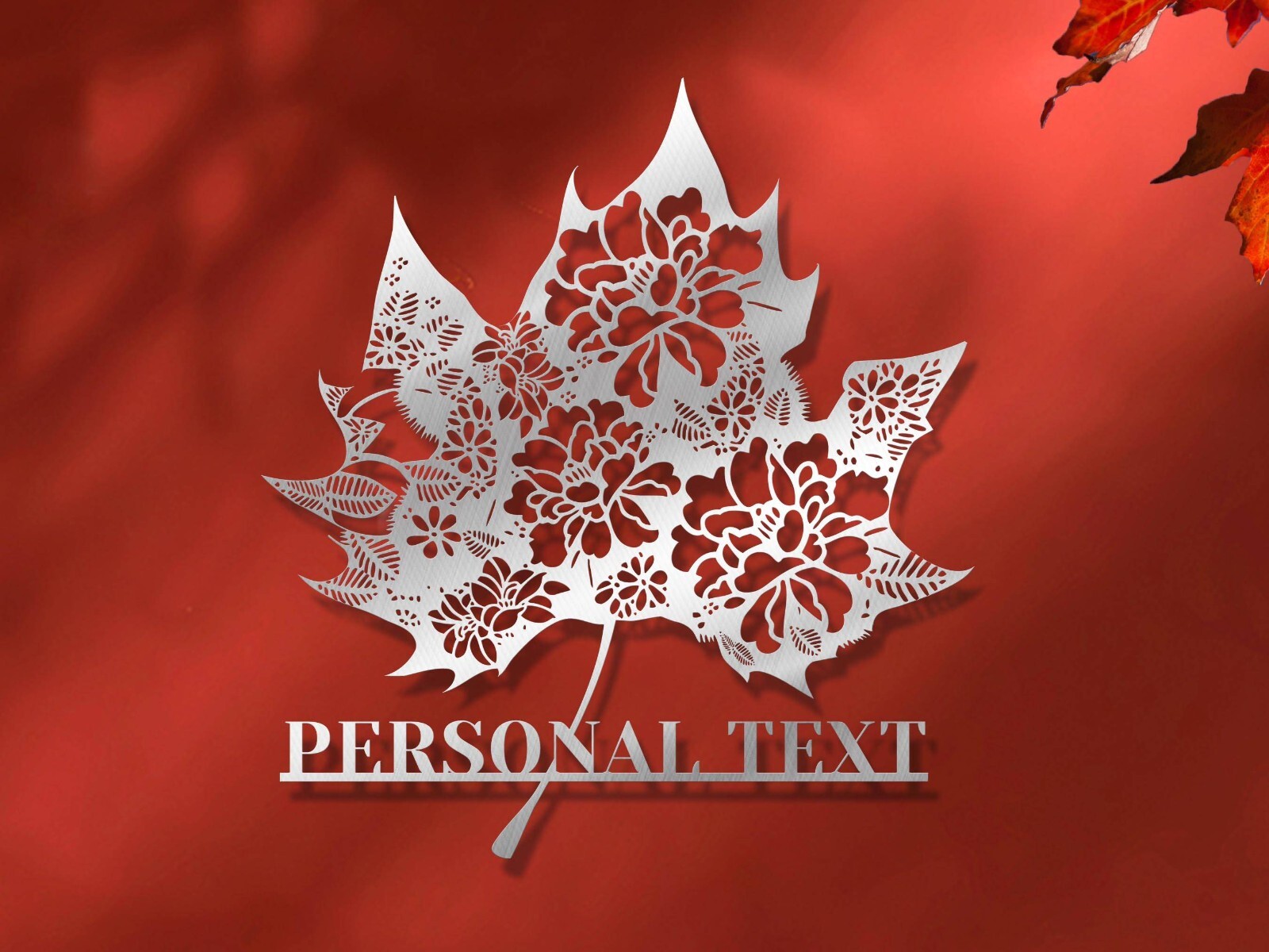 Personalized Maple Leaf Metal Name Sign, Maple Leaf Metal Decorative Wall