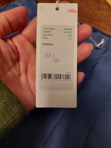 Closed Herren blau plissiert gerades Bein Hose marineblau Größe 31 Freizeit neu mit Etikett - Bild 9 von 9