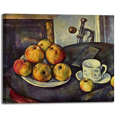 Cezanne Stillleben 52 Design Bild Druck Leinwand Gemälde mit Rahmen Wohnkultur