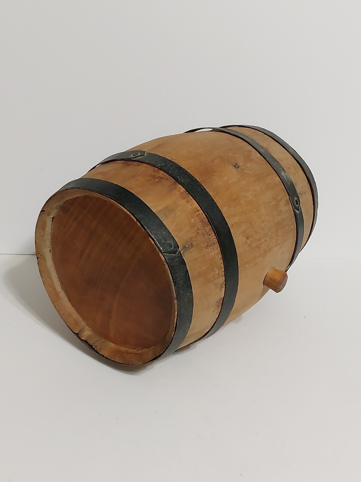Vtg. Wooden Mini Keg Wine Barrel eBay