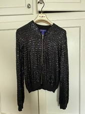 Jimmy Choo X H&m Black Sequin Glitter Bomber Jacket Women’s Size Small
