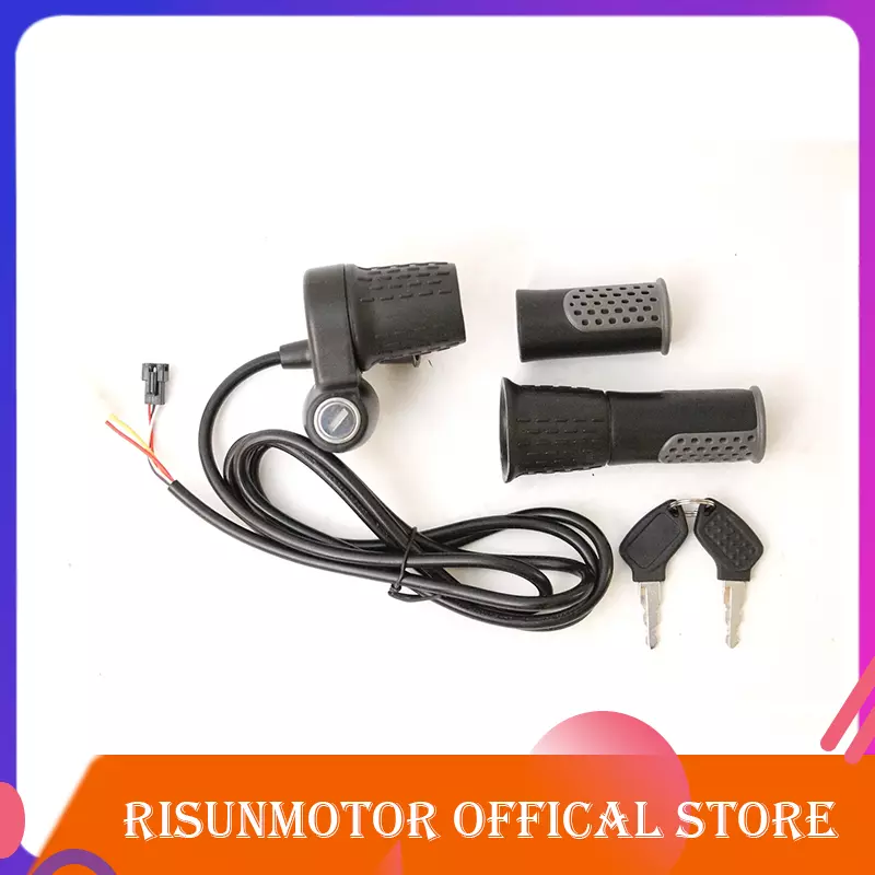 Risunmotor 24V 72V eBike Twist Throttle Speed Throttle Half Bar Electric Lock