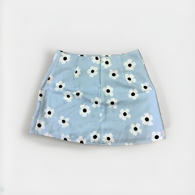 Princess Polly Shelly Sz 6 Light Blue Mini Skirt Daisy Floral EUC