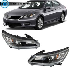 Pair of Headlight Headlamp Black For 2013-201...