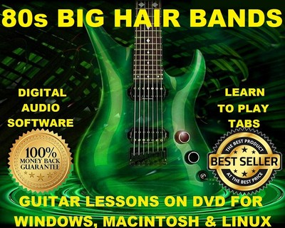 80 Big Hair 80s Rock Bands Guitar Bass Tab Lesson Cd 2524 Tabs