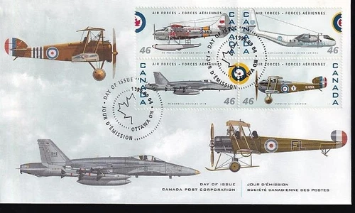 FDC 1999 Canadian Air Forces 1924-1999, block of 4, sc#1808 (c-d, g-h)