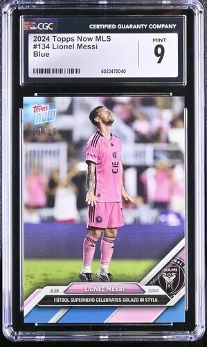 2024 Topps Now MLS #134 Lionel Messi Blue /49 card CGC 9