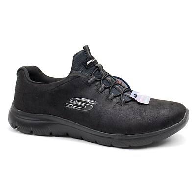 Women's Skechers Summits Oh So Smooth Black Slip-On Shoes | eBay