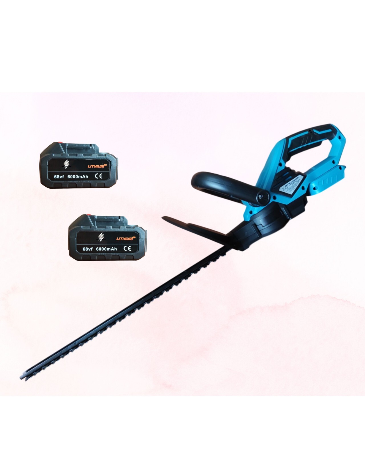 Tagliasiepe a Batteria con 2 Batterie Lunghezza di Taglio 470 mm, Senza Fili