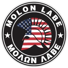 Molon Labe Round USA Flag Bumper Sticker Military Vinyl Soldier Decal 5"