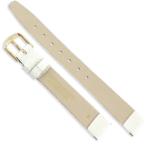 12mm Milano White Lizard Grain Genuine Leather Ladies Watch Band LS 17060 - Picture 3 of 3