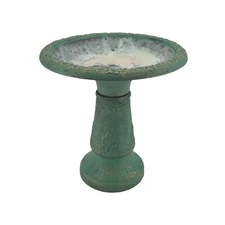 Arcadia Garden Products BB04 Fiberclay Birdbath, Green, 19.5" x 11.5" x 20.5"...