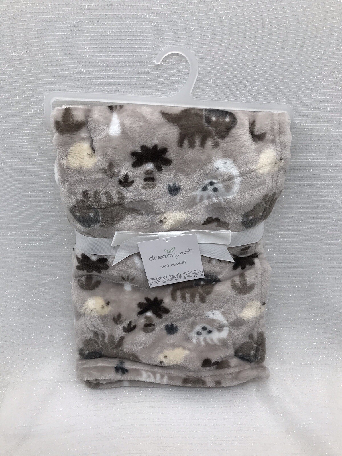 Dreamgro Boys Dinosaur Baby Blanket Security Lovey Plush Brown Gray Dream Gro
