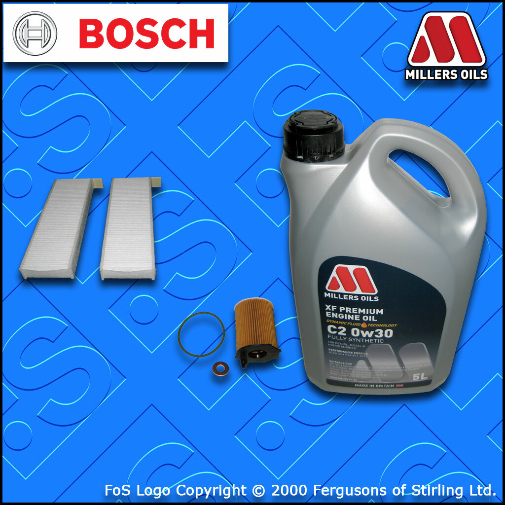 SERVICE KIT for PEUGEOT PARTNER 1.6 BLUEHDI OIL CABIN FILTERS +OIL (2014-2018)