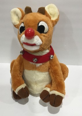 Gemmy Plush Rudolph The Red Nosed Reindeer Talking Singing Animated Nose Glows | eBay