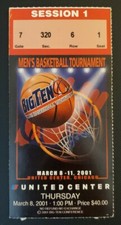 Big Ten Basketball Tournament Ticket Stub 3/8 2001 Michigan Purdue Iowa R. Evans