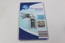 Welby Pill Container Keychain Silver Travel Turn and Lock