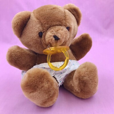 Vintage Dakin Baby Bear Plush w/ Pacifier 7