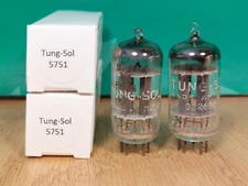 Pair of Tung-Sol 5751 Long Plate Vacuum Tubes
