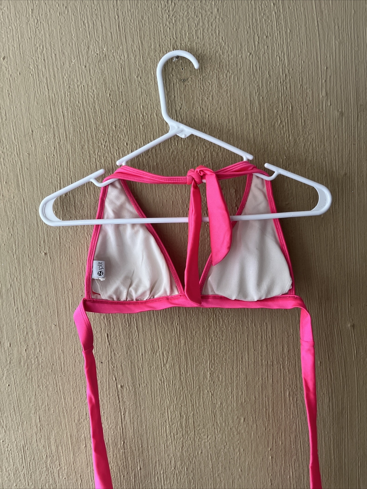Split Pink zipper track Halter Bikini  swimsuit T… - image 3