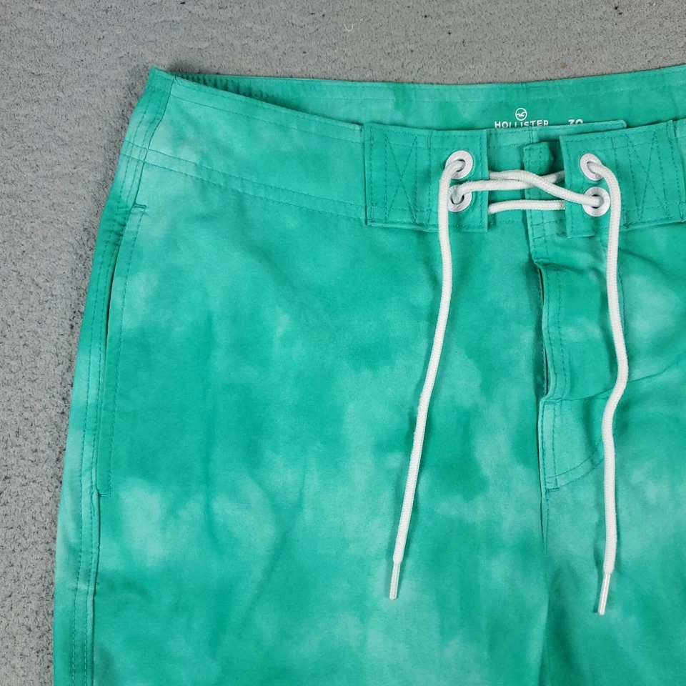 Hollister Shorts Mens Size 30 Green Stretch Tropical Beach Board Swim Trunks - Image 3 of 4