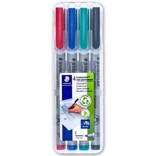Staedtler Lumocolor Non-Permanent 316WP4, 0.6mm Fine Point Marker, 4 Color Set