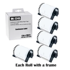 5Rolls Continuous Paper Tape DK-2243 Labels 4"x100' for Brother QL-1110NWB 1050