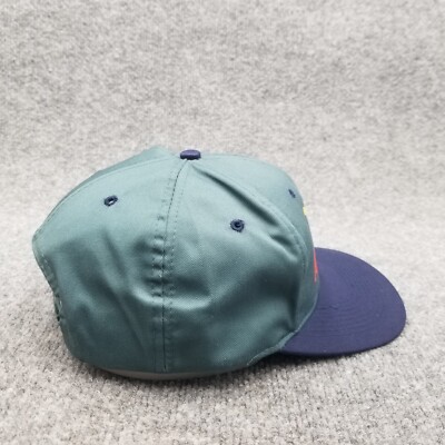 Vintage Alaska Hat Cap Green Blue Snap Back Flag Souvenir Rainbow