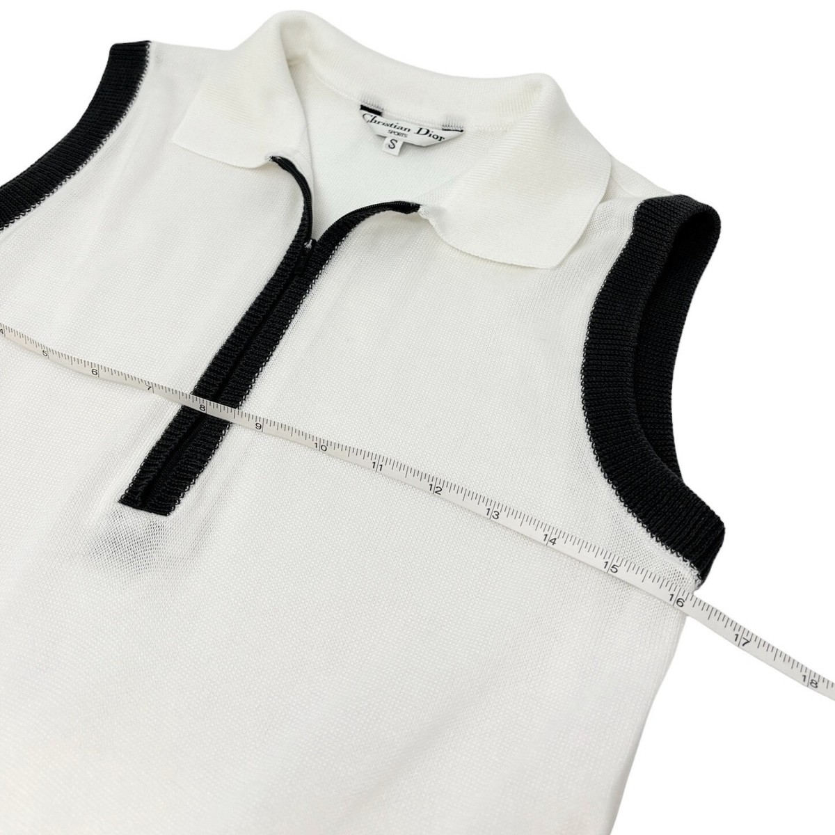 Christian Dior SPORTS ノースリーブ（グリーン＆ホワイト） Christian Dior Sports Vintage Big Logo Sleeveless Top #S