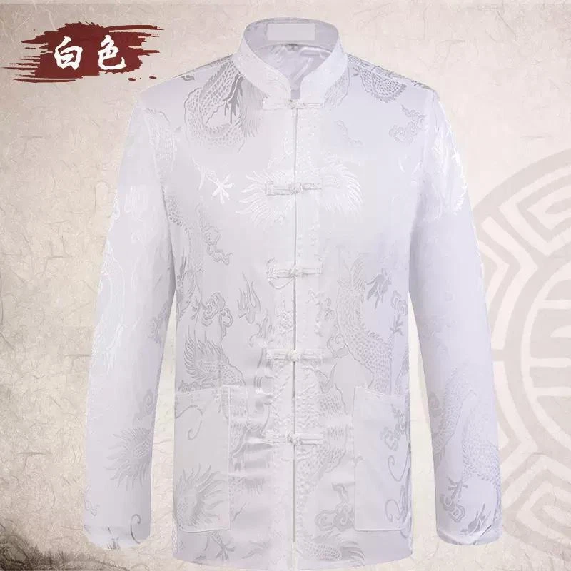 Мужской хвостовик стойка воротник ретро напечатано куртка китайский узел пальто повседневные пальто - Изображение 4 из 4