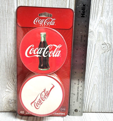 Coca-Cola Brand Absorbent Beverage Coasters 40 Vintage-NEW Sealed Package