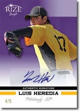 LUIS HEREDIA 2012 Rize Rookie Autograph PURPLE Auto RC #/5