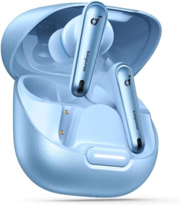 Anker Soundcore Liberty 4 ANC Bluetooth-Kopfhörer, K.I Anrufe, 50 Std - Hellblau