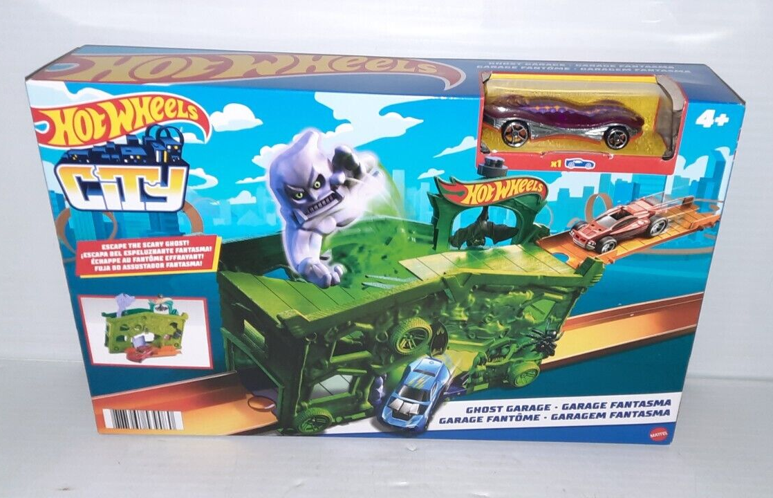 Hot Wheels City Ghost Garage Playset Connects To Other Track Sets