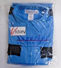 NEW Martin's Superior Uniform Long-Sleeve Shirt | French Blue - Navy Pocket/Trim