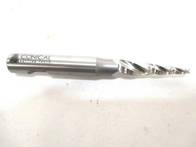 Conical Tool (E-105) 0.312 x 3/8 x 1-1/4 x 3-1/4 3-Flute RH HSS Tapered End Mill