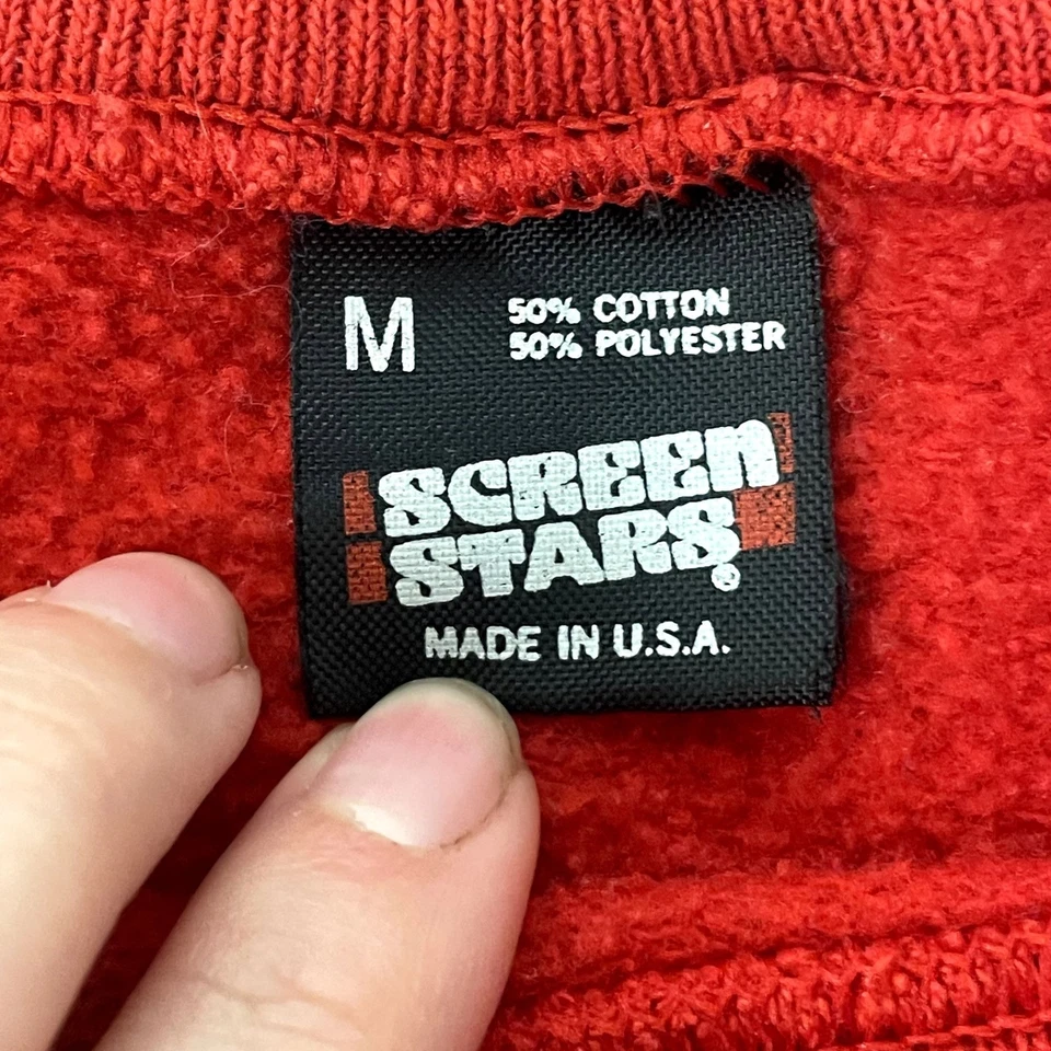 Sudadera Roja Estrellas Pantalla Años 70 50/50 Pullover Atlético Camisa RAGLAN EE. UU. M Foto 3 de 4