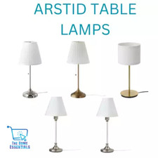 IKEA ARSTID Table Lamps Set White Shade Desk Reading Light Modern