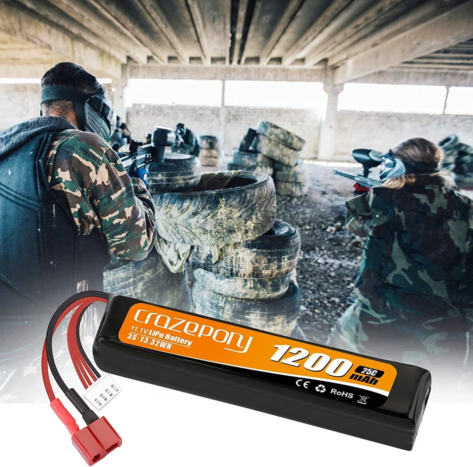 11.1v 1200mah 3s Lipo Battery 25c With T-plug Deans & Jst Xh For Airsoft Model  - Image 4 of 4