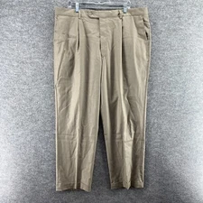 Masterpiece Dress Pants Men 42*33 Gray High Rise Pleated Cuffed Straight Pockets