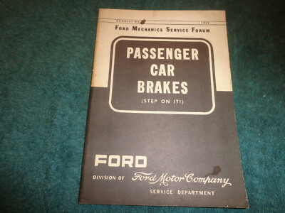 1949 FORD CAR BRAKES SERVICE / SHOP BOOKLET / USEFUL ORIGINAL BOOK / MANUAL
