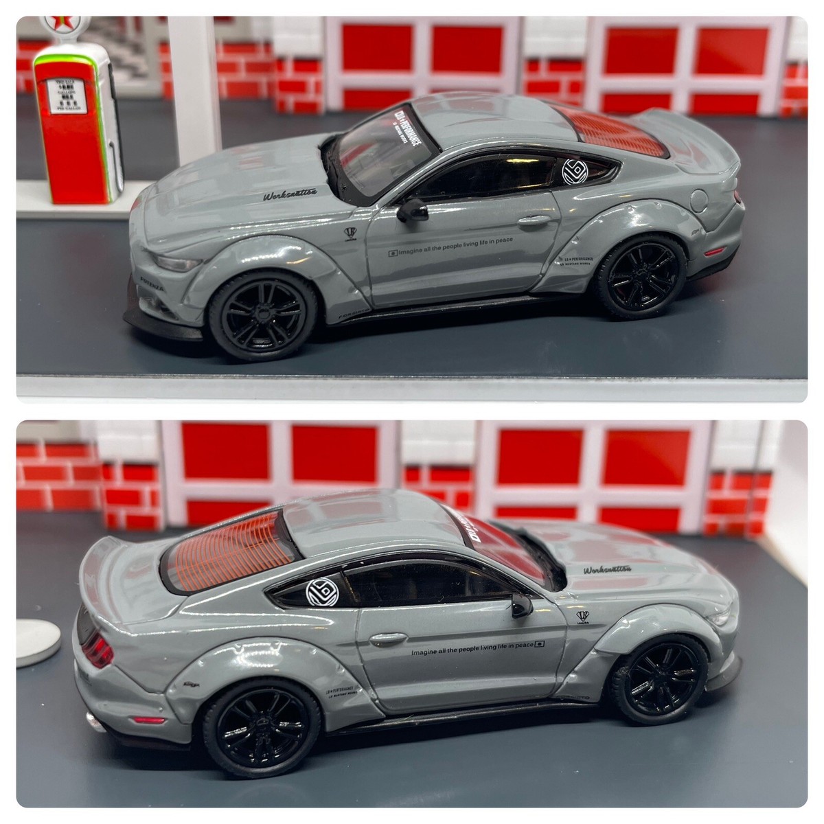 2015-2017 Ford Mustang GT Widebody LBWK Liberty Walk Gray 1/64